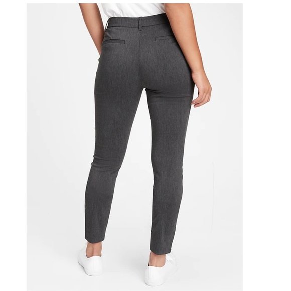 NWT Lands End Womens Mid Rise Straight Leg Chino Pants Gray Size 8 29/30W $80 - Picture 2 of 3